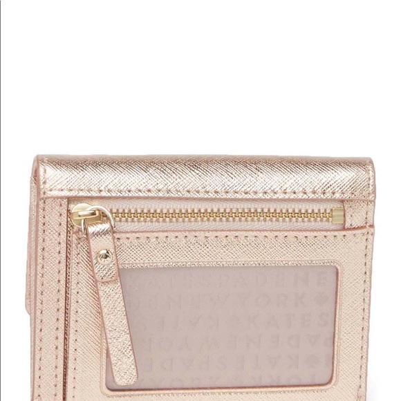 💎NWT💎Kate Spade🎉HP🎉compact Rose Gold Wallet - Picture 6 of 8